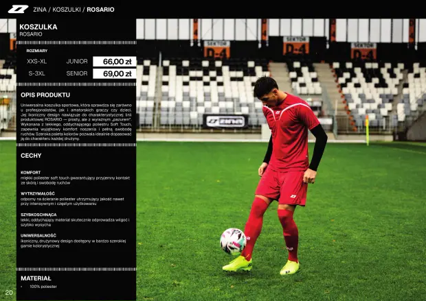 Katalog Zina 2026-2028, strona 20 — koszulki meczowe
