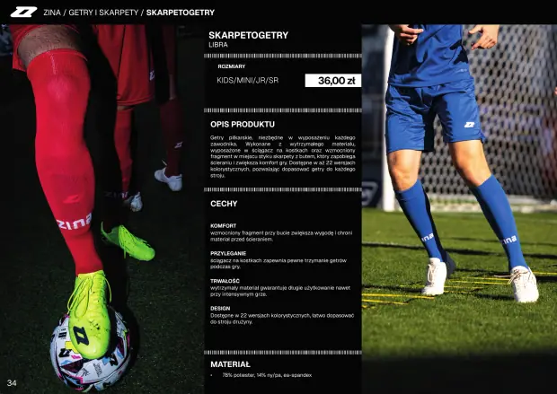 Katalog Zina 2026-2028, strona 34 — getry i skarpety