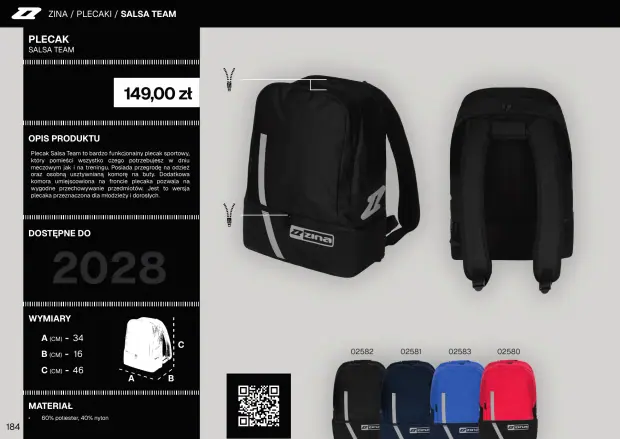 Katalog Zina 2026-2028, strona 184 — torby i plecaki