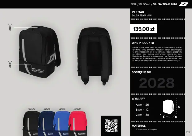 Katalog Zina 2026-2028, strona 185 — torby i plecaki