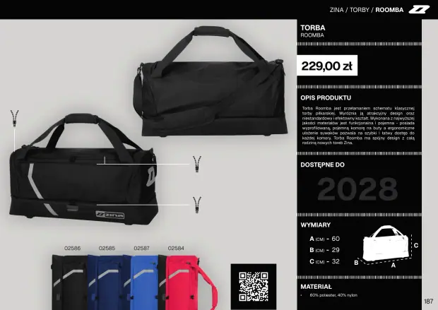 Katalog Zina 2026-2028, strona 187 — torby i plecaki