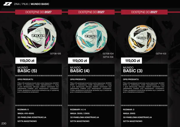 Katalog Zina 2026-2028, strona 230 — piłki mundo