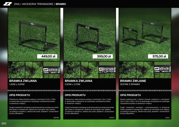 Katalog Zina 2026-2028, strona 240 — akcesoria treningowe