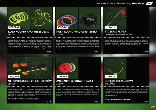 Katalog Zina 2026-2028, strona 249 — akcesoria treningowe