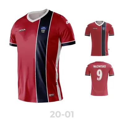 Koszulka piłkarska Zina Individual — wzór 20, wariant 20-01, krój TIGRA, przód i tył